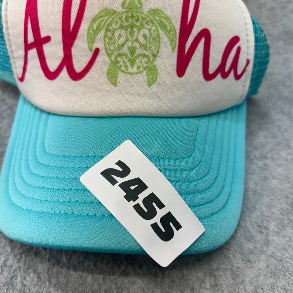 Aloha Turtle Womens Blue DPC Trucker Hat Mesh Snapback Tropical OSFM